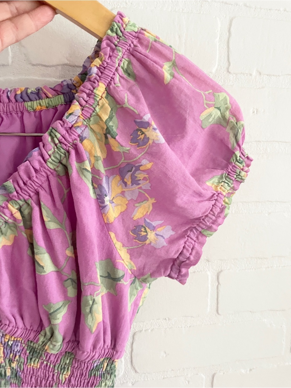 Betsey Johnson Archive 90s Prairie Cotton Smocked Midi Dress Collector Sz S - Picture 7 of 16